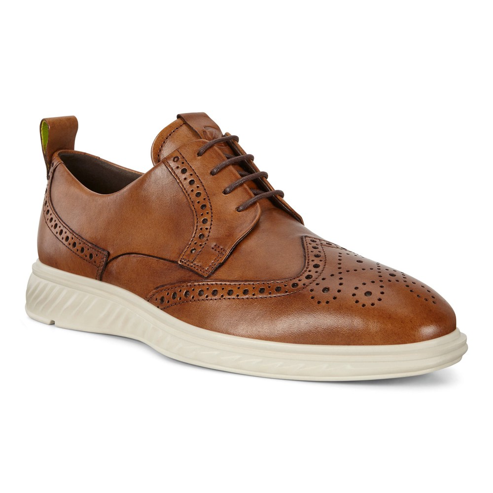 ECCO Mens Brogue Shoes Brown - St.1 Hybrid Lite Wingtip - BVN-270538